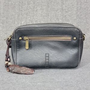 Brown* Faux Leather Travel Toiletry Bag Dopp Kit Brass Zips Carved Wood Cicada